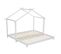 Lit enfant cabane 90x180x190 en bois massif lit au sol convertible avec sommier à lattes blanc