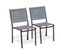 Lot De 2 Chaises De Jardin En Aluminium Et Toile Plastifiée Grise - Tolede