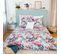 Housse De Couette Avec Taies D'oreiller 100% Coton Bio 57 Fils Flore Taille 220x240 Cm