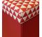 Pouf Coffre Carré Pliable Scandinave Rouge