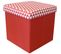 Pouf Coffre Carré Pliable Scandinave Rouge