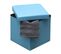 Pouf Et Coffre De Rangement Pliable Turquoise  35 X 35 Cm