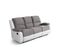 Relax Canapé De Relaxation En Simili Et Tissu 3 Places - 190x93x96 Cm - Gris Et Blanc