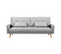 Canapé Droit Scandinave Elga Convertible 3 Places En Tissu -  Gris Clair