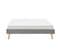 Lit Scandinave En Tissu "melia" 140x190 cm Gris Clair