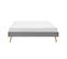 Lit Scandinave En Tissu "melia" 140x190 cm Gris Clair