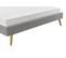 Lit Scandinave En Tissu "melia" 140x190 cm Gris Clair