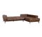 Canapé D'angle India Convertible 2 Coffres En Tissu Marron Industriel - Angle Droit,  Marron