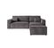 Pack - Clarisse - Canapé D'angle Convertible Réversible Avec Pouf En Velours Côtelé - Gris Foncé