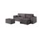 Pack - Clarisse - Canapé D'angle Convertible Réversible Avec Pouf En Velours Côtelé - Gris Foncé