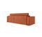 Pack - Clarisse - Canapé D'angle Convertible Réversible Avec Pouf En Velours Côtelé - Terracotta