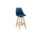 Lot De 2 Tabourets De Bar Scandinave Andrea Avec Pieds Bois - Bleu