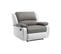 Relaxxo - Fauteuil De Relaxation Manuel Leo Avec Assise XXL En Simili Et Microfibre - Blanc/gris