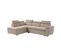 Canapé D'angle Convertible Paola 4 Places Avec Coffre En Tissu - Beige - Angle Gauche