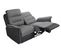 Relaxxo - Ensemble Canapé Relax Léon 2 Places + Fauteuil Manuel En Microfibre Et Simili Gris/noir