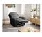 Relaxxo - Ensemble Canapé Relax Manuel Léon 3 Pl + Fauteuil Manuel En Microfibre Et Simili Gris/noir