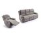 Relaxxo - Ensemble Canapé Relax Manuel Leo 3 Places + Fauteuil Manuel En Microfibre - Gris