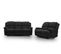 Relaxxo - Ensemble Canapés Relax Manuels Leo 3 + 2 Places En Microfibre - Noir