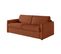 Canapé Convertible Express Agathe 140x190cm En Velours Côtelé - Matelas Épaisseur 13cm - Terracotta