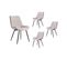 Lot De 4 Chaises Mary à Rayures En Tissu Et Pieds Métal Noir - Beige