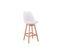 Lot De 4 Tabourets De Bar Scandinave Andrea Avec Pieds Bois - Blanc