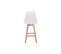 Lot De 4 Tabourets De Bar Scandinave Andrea Avec Pieds Bois - Blanc