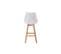 Lot De 4 Tabourets De Bar Scandinave Andrea Avec Pieds Bois - Blanc