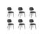 Lot De 6 Chaises Vintage Payton En Tissu Et Pieds Métal - Noir