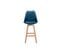 Lot De 6 Tabourets De Bar Scandinave Andrea Avec Pieds Bois - Bleu