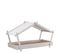 Lit Cabane En Bois Massif Gris 90x200