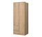 Armoire 2 Portes 3 Tiroirs Bois Naturel