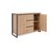 Commode 2 Portes 3 Tiroirs Bois Naturel