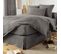 Housse De Couette Double Gaze De Coton Gris Anthracite 240x220 Cm