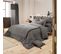 Housse De Couette Double Gaze De Coton Gris Anthracite 260x240 Cm