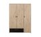 Armoire 3 Portes 1 Tiroir Bois Naturel