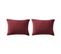 Lot De 2 Taies D'oreillers Brodées Double Gaze Coton Bordeaux 50x70