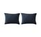 Lot De 2 Taies D'oreillers Brodées Double Gaze Coton Marine 50x70