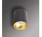 Plafonnier Rond Noir Et Or En Saillie, Ampoule Incluse, Culot Gu10, 345 Lumens, Conso. 5w (eq. 50w),