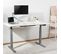 Bureau Motorisé Assis-debout 180x75cm Plateau Blanc/pied Gris, Connecté