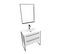 Pack Meuble De Salle De Bain 80x50cm Blanc - 2 Tiroirs - Vasque Blanche Et Miroir Noir Mat