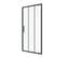 Paroi Porte De Douche Pivotante Type Industriel - 80x200cm - Profile Noir Mat - Verre 6mm