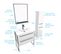 Pack Meuble De Salle De Bain 80x50cm Blanc - 2 Tiroirs Blanc - Vasque Blanche + Miroir Noir Mat