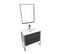 Pack Meuble De Salle De Bain 80x50 Cm Blanc - 2 Tiroirs - Vasque Resine Blanche - Miroir LED