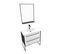 Pack Meuble De Salle De Bain 80x50 Cm - 2 Tiroirs Blanc - Vasque Blanche + Miroir Noir Mat