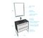 Pack Meuble De Salle De Bain 80x50 Cm - 2 Tiroirs - Vasque Résine Noire Effet Pierre + Miroir LED