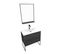 Pack Meuble De Salle De Bain 80x50 Cm Noir Mat - 2 Tiroirs Noir Mat - Vasque Blanche + Miroir