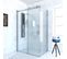 Paroi Porte De Douche Coulissante + Retour 140x90cm - Railroad Chromed 140 Front-90