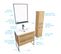 Pack Meuble Sdb 80cm Sur Pieds 2 Tiroirs Chene_vasque Resine Blanche + Miroir + Colonne 150cm