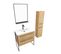 Pack Meuble Sdb 80cm Sur Pieds 2 Tiroirs Chene_vasque Resine Blanche + Miroir + Colonne 150cm