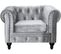 Fauteuil Chesterfield Velours "aliza" - 111 X 82 X 70 Cm - Gris